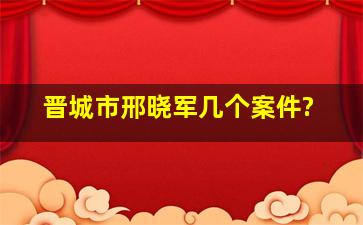 晋城市邢晓军几个案件?