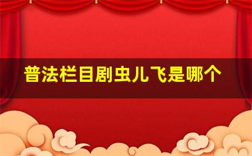 普法栏目剧虫儿飞是哪个