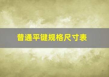 普通平键规格尺寸表 