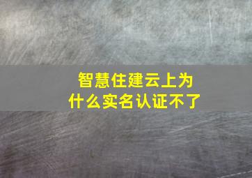 智慧住建云上为什么实名认证不了(