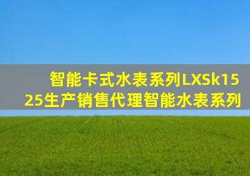 智能卡式水表系列LXSk1525生产销售代理智能水表系列