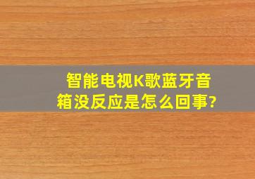 智能电视K歌蓝牙音箱没反应是怎么回事?