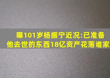 曝101岁杨振宁近况:已准备他去世的东西,18亿资产花落谁家