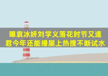 曝袁冰妍刘学义《落花时节又逢君》今年还能播,屡上热搜不断试水