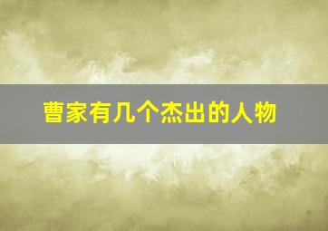 曹家有几个杰出的人物