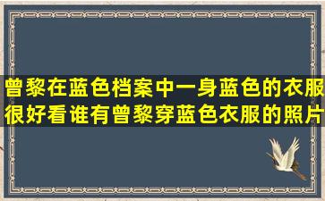 曾黎在蓝色档案中一身蓝色的衣服很好看,谁有曾黎穿蓝色衣服的照片?