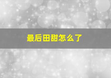 最后田甜怎么了(