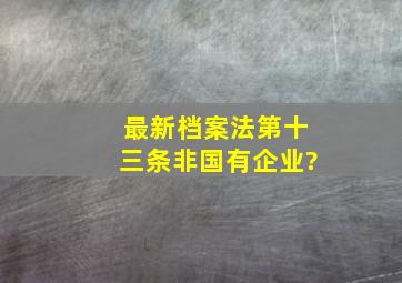 最新档案法第十三条非国有企业?