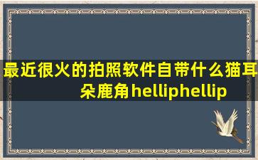 最近很火的拍照软件,自带什么猫耳朵,鹿角…… 叫什么app?