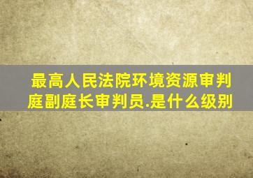 最高人民法院环境资源审判庭副庭长,审判员.是什么级别