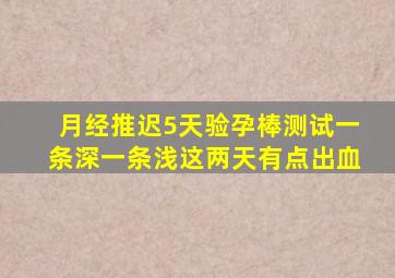 月经推迟5天,验孕棒测试一条深一条浅,这两天有点出血