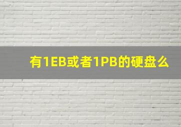 有1EB或者1PB的硬盘么