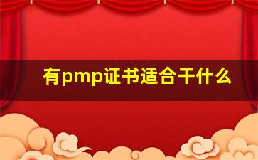 有pmp证书适合干什么