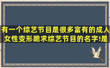 有一个综艺节目是很多富有的成人女性变形,跪求综艺节目的名字!是...