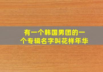 有一个韩国男团的一个专辑名字叫花样年华