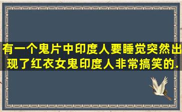 有一个鬼片中印度人要睡觉。突然出现了红衣女鬼,印度人非常搞笑的...