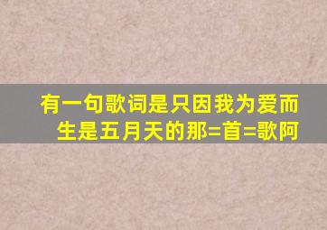 有一句歌词是只因我为爱而生是五月天的那=首=歌阿