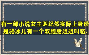 有一部小说女主叫纪然,实际上身份是骆冰儿,有一个双胞胎姐姐叫骆...