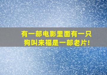 有一部电影里面有一只狗叫来福,是一部老片!