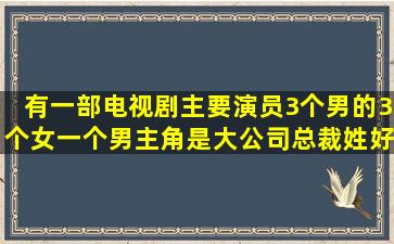 有一部电视剧主要演员3个男的,3个女,一个男主角是大公司总裁姓好像...