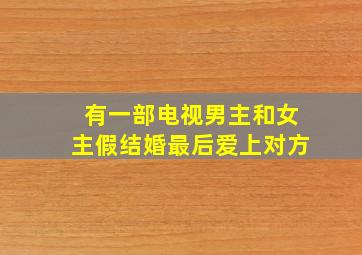 有一部电视男主和女主假结婚最后爱上对方