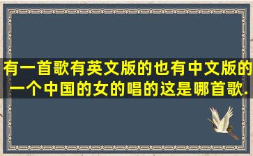 有一首歌,有英文版的,也有中文版的,一个中国的女的唱的,这是哪首歌,...