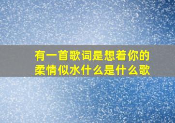 有一首歌词是想着你的柔情似水什么是什么歌