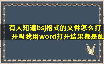 有人知道bsj格式的文件怎么打开吗,我用word打开结果都是乱码,谁会...