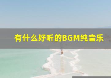 有什么好听的BGM纯音乐