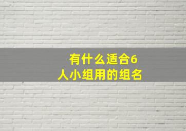 有什么适合6人小组用的组名