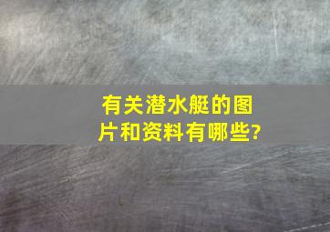 有关潜水艇的图片和资料有哪些?