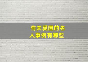 有关爱国的名人事例有哪些 