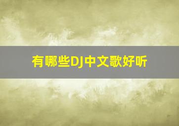 有哪些DJ中文歌好听