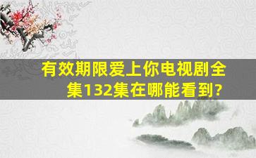 有效期限爱上你电视剧全集132集在哪能看到?