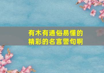 有木有通俗易懂的精彩的名言警句啊