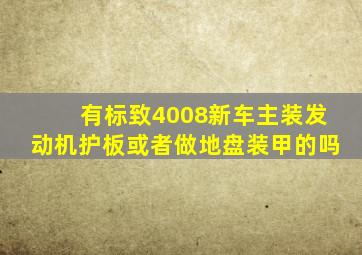 有标致4008新车主装发动机护板或者做地盘装甲的吗