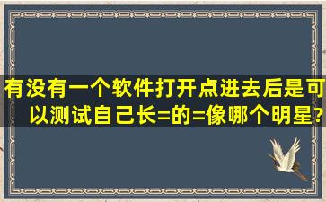 有没有一个软件打开点进去后是可以测试自己长=的=像哪个明星?