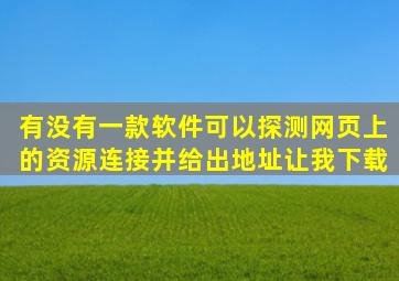 有没有一款软件可以探测网页上的资源连接并给出地址让我下载。