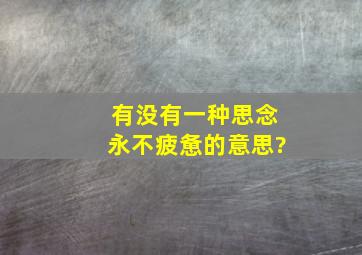 有没有一种思念永不疲惫的意思?