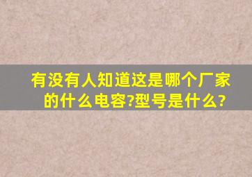 有没有人知道这是哪个厂家的什么电容?型号是什么?