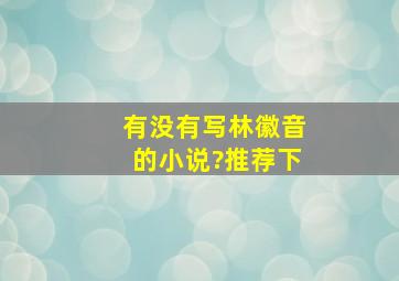 有没有写林徽音的小说?推荐下