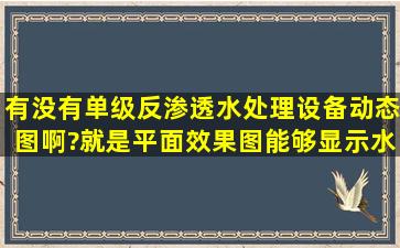 有没有单级反渗透水处理设备动态图啊?就是平面效果图,能够显示水流...