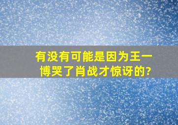 有没有可能是因为王一博哭了肖战才惊讶的?