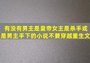 有没有男主是皇帝,女主是杀手或是男主手下的小说(不要穿越,重生文)