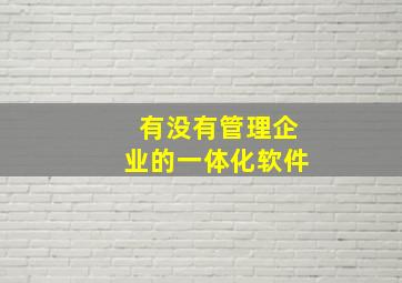 有没有管理企业的一体化软件