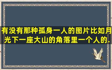 有没有那种孤身一人的图片,比如月光下一座大山的角落里一个人的...