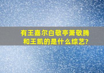 有王嘉尔白敬亭萧敬腾和王凯的是什么综艺?