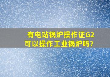 有电站锅炉操作证G2,可以操作工业锅炉吗?