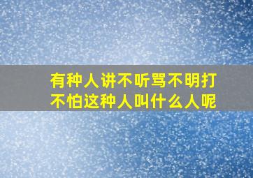 有种人讲不听骂不明打不怕这种人叫什么人呢