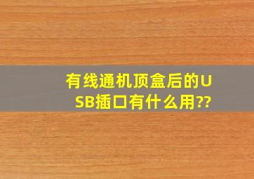 有线通机顶盒后的USB插口有什么用??